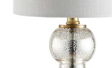 February 21" Glass/Metal LED Table Lamp - JONATHAN Y
